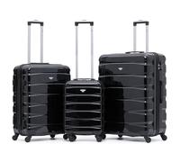 Flight Knight Set of 3 Hard Shell Suitcase Cabin & Check in Cases with TSA Lock in Midnight | Size: 3 Pack Flight Knight Midnight 3 Pack
