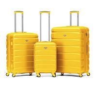 Flight Knight Set of 3 Lightweight 4 Wheel ABS Hard Case Suitcases Cabin & Hold Luggage Options Approved for Over 100 Airlines Including easyJet, British Airways, Ryanair, Jet2 & Many More