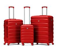 Flight Knight Set of 3 Lightweight 4 Wheel ABS Hard Case Suitcases Cabin & Hold Luggage Options Approved for Over 100 Airlines Including easyJet, British Airways, Ryanair, Jet2 & Many More