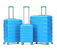 Flight Knight Set of 3 Lightweight 4 Wheel ABS Hard Case Suitcases Cabin & Hold Luggage Options Approved for Over 100 Airlines Including easyJet, British Airways, Ryanair, Jet2 & Many More