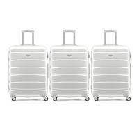 Flight Knight Set of 3 Medium 25" Check in Premium Suitcases - Extra Stong Lightweight Luggage - Travel Bag Hardcase Suitcases with 4 Wheels & Lock - 70x52x27cm