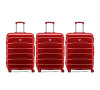 Flight Knight Set of 3 Medium 25" Check in Premium Suitcases - Extra Stong Lightweight Luggage - Travel Bag Hardcase Suitcases with 4 Wheels & Lock - 70x52x27cm