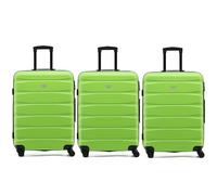 Flight Knight Set of 3 Medium 25" Check in Premium Suitcases - Extra Stong Lightweight Luggage - Travel Bag Hardcase Suitcases with 4 Wheels & Lock - 70x52x27cm