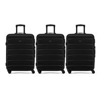 Flight Knight Set of 3 Medium 25" Check in Premium Suitcases - Extra Stong Lightweight Luggage - Travel Bag Hardcase Suitcases with 4 Wheels & Lock - 70x52x27cm
