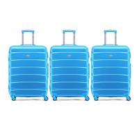 Flight Knight Set of 3 Medium 25" Check in Premium Suitcases - Extra Stong Lightweight Luggage - Travel Bag Hardcase Suitcases with 4 Wheels & Lock - 70x52x27cm