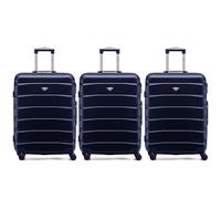Flight Knight Set of 3 Medium 25" Check in Premium Suitcases - Extra Stong Lightweight Luggage - Travel Bag Hardcase Suitcases with 4 Wheels & Lock - 70x52x27cm
