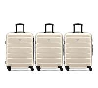 Flight Knight Set of 3 Medium 25" Check in Premium Suitcases - Extra Stong Lightweight Luggage - Travel Bag Hardcase Suitcases with 4 Wheels & Lock - 70x52x27cm