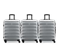 Flight Knight Set of 3 Medium 25" Check in Premium Suitcases - Extra Stong Lightweight Luggage - Travel Bag Hardcase Suitcases with 4 Wheels & Lock - 70x52x27cm