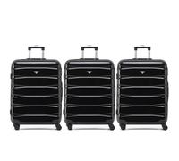 Flight Knight Set of 3 Medium 25" Check in Premium Suitcases - Extra Stong Lightweight Luggage - Travel Bag Hardcase Suitcases with 4 Wheels & Lock - 70x52x27cm