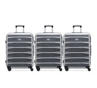 Flight Knight Set of 3 Medium 25" Check in Premium Suitcases - Extra Stong Lightweight Luggage - Travel Bag Hardcase Suitcases with 4 Wheels & Lock - 70x52x27cm