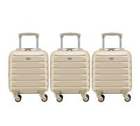 Flight Knight Set of 3 Premium Lightweight 4 Wheel ABS Hard Case Suitcases Cabin Carry On Hand Luggage Approved for Over 100 Airlines Including easyJet Maximum Size for Vueling & Wizz Air 40x30x20cm