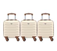 Flight Knight Set of 3 Premium Lightweight 4 Wheel ABS Hard Case Suitcases Cabin Carry On Hand Luggage Approved for Over 100 Airlines Including easyJet Maximum Size for Vueling & Wizz Air 40x30x20cm