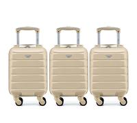 Flight Knight Set of 3 Premium Lightweight 4 Wheel ABS Hard Case Suitcases Cabin Carry On Hand Luggage Approved for Over 100 Airlines Including BA, easyJet & Maximum Size for Ryanair 40x20x25cm