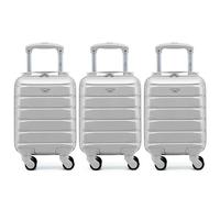 Flight Knight Set of 3 Premium Lightweight 4 Wheel ABS Hard Case Suitcases Cabin Carry On Hand Luggage Approved for Over 100 Airlines Including BA, easyJet & Maximum Size for Ryanair 40x20x25cm