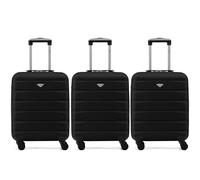Flight Knight Set of 3 Premium Lightweight 4 Wheel ABS Hard Case Suitcases Cabin Carry On Hand Luggage Approved for Over 60 Airlines easyJet, Jet2 & Maximum Size for Ryanair (Priority) 55x40x20cm