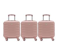 Flight Knight Set of 3 Premium Lightweight 4 Wheel ABS Hard Case Suitcases Cabin Carry On Hand Luggage Approved for Over 100 Airlines Including BA, Ryanair & easyJet Approved Free Carry On 45x36x20cm
