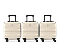 Flight Knight Set of 3 Premium Lightweight 4 Wheel ABS Hard Case Suitcases Cabin Carry On Hand Luggage Approved for Over 100 Airlines Including BA, Ryanair & easyJet Approved Free Carry On 45x36x20cm