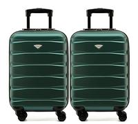 Flight Knight Suitcase Set of 2 Lightweight 4 Wheel ABS Hard Case Cabin Carry On Hand Luggage Approved for Over 100 Airlines Including easyJet, British Airways, Ryanair & Many More 55x35x20cm