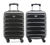 Flight Knight Suitcase Set of 2 Lightweight 4 Wheel ABS Hard Case Cabin Carry On Hand Luggage Approved for Over 100 Airlines Including easyJet, British Airways, Ryanair & Many More 55x35x20cm