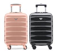 Flight Knight Suitcase Set of 2 Lightweight 4 Wheel ABS Hard Case Cabin Carry On Hand Luggage Approved for Over 100 Airlines Including easyJet, British Airways, Ryanair & Many More 55x35x20cm