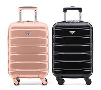 Flight Knight Suitcase Set of 2 Lightweight 4 Wheel ABS Hard Case Cabin Carry On Hand Luggage Approved for Over 100 Airlines Including easyJet, British Airways, Ryanair & Many More 55x35x20cm