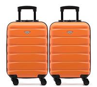 Flight Knight Suitcase Set of 2 Lightweight 4 Wheel ABS Hard Case Cabin Carry On Hand Luggage Approved for Over 100 Airlines Including easyJet, British Airways, Ryanair & Many More 55x35x20cm