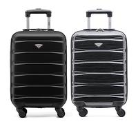 Flight Knight Suitcase Set of 2 Lightweight 4 Wheel ABS Hard Case Cabin Carry On Hand Luggage Approved for Over 100 Airlines Including easyJet, British Airways, Ryanair & Many More 55x35x20cm