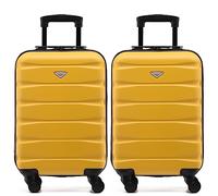 Flight Knight Suitcase Set of 2 Lightweight 4 Wheel ABS Hard Case Cabin Carry On Hand Luggage Approved for Over 100 Airlines Including easyJet, British Airways, Ryanair & Many More 55x35x20cm