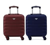Flight Knight Suitcase Set of 2 Lightweight 4 Wheel ABS Hard Case Carry On Hand Luggage Approved for Over 100 Airlines Including British Airways, Ryanair & easyJet Approved Free Carry On 45x36x20cm
