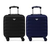 Flight Knight Suitcase Set of 2 Lightweight 4 Wheel ABS Hard Case Carry On Hand Luggage Approved for Over 100 Airlines Including British Airways, Ryanair & easyJet Approved Free Carry On 45x36x20cm