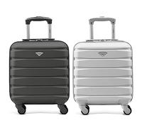 Flight Knight Suitcase Set of 2 Lightweight 4 Wheel ABS Hard Case Carry On Hand Luggage Approved for Over 100 Airlines Including British Airways, Ryanair & easyJet Approved Free Carry On 45x36x20cm