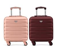 Flight Knight Suitcase Set of 2 Lightweight 4 Wheel ABS Hard Case Carry On Hand Luggage Approved for Over 100 Airlines Including British Airways, Ryanair & easyJet Approved Free Carry On 45x36x20cm