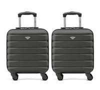 Flight Knight Suitcase Set of 2 Lightweight 4 Wheel ABS Hard Case Carry On Hand Luggage Approved for Over 100 Airlines Including British Airways, Ryanair & easyJet Approved Free Carry On 45x36x20cm