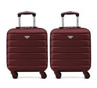 Flight Knight Suitcase Set of 2 Lightweight 4 Wheel ABS Hard Case Carry On Hand Luggage Approved for Over 100 Airlines Including British Airways, Ryanair & easyJet Approved Free Carry On 45x36x20cm
