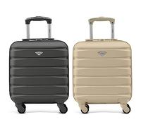 Flight Knight Suitcase Set of 2 Lightweight 4 Wheel ABS Hard Case Carry On Hand Luggage Approved for Over 100 Airlines Including British Airways, Ryanair & easyJet Approved Free Carry On 45x36x20cm