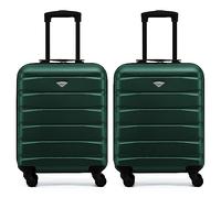 Flight Knight Suitcase Set of 2 Travel Carry-Ons Lightweight Luggage 4 Wheel ABS Hard Shell Ryanair Cabin Bags 55 x 40 x 20 (Priority) Small Suitcase Approved for Over 60 Airlines- easyJet, Jet2