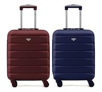 Flight Knight Suitcase Set of 2 Travel Carry-Ons Lightweight Luggage 4 Wheel ABS Hard Shell Ryanair Cabin Bags 55 x 40 x 20 (Priority) Small Suitcase Approved for Over 60 Airlines- easyJet, Jet2