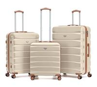 Flight Knight Suitcase Sets 3 Piece, Large Suitcase, Lightweight Extra Large Suitcase,56x45x25 EasyJet Cabin Bag, Maximum Size for Jet2, British Airways Carry On Suitcase,Hand Luggage Bag