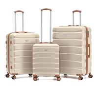 Flight Knight Suitcase Sets 3 Piece, Large Suitcase, Lightweight Extra Large Suitcase, Cabin Suitcase 55x40x20 Ryanair Priority Carry On,Hand Luggage Approved for Over 60 Airlines Like EasyJet, Jet2