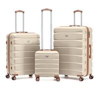 Flight Knight Suitcase Sets 3 Piece, Large Suitcase, Lightweight Extra Large Suitcase, Easyjet Cabin Bag 45x36x20 cm Underseat Carry On, Hand Luggage Approved for 100 Airlines Including BA, Ryanair