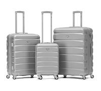 Flight Knight Suitcase Sets 3 Piece, Large Suitcase, Lightweight Extra Large Suitcase, KML 55x35x25 Cabin Luggage, Carry On Suitcase Approved for 35 Airlines - EasyJet, Maximum Size for Air France