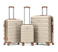 Flight Knight Suitcase Sets 3 Piece, Large Suitcase, Lightweight Extra Large Suitcase, KML 55x35x25 Cabin Luggage, Carry On Suitcase Approved for 35 Airlines - EasyJet, Maximum Size for Air France