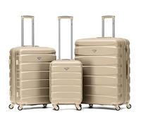 Flight Knight Suitcase Sets 3 Piece, Large Suitcase, Lightweight Extra Large Suitcase, KML 55x35x25 Cabin Luggage, Carry On Suitcase Approved for 35 Airlines - EasyJet, Maximum Size for Air France