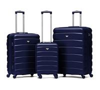 Flight Knight Suitcase Sets 3 Piece, Large Suitcase, Lightweight Extra Large Suitcase, KML 55x35x25 Cabin Luggage, Carry On Suitcase Approved for 35 Airlines - EasyJet, Maximum Size for Air France