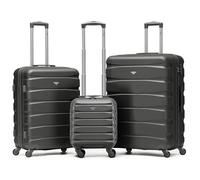 Flight Knight Suitcase Sets 3 Piece, Large Suitcase, Lightweight Extra Large Suitcase, Wizz Air Cabin Bag 40x30x20, Carry On Suitcase for Over 100 Airlines - Maximum Size for Vueling