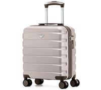 Flight Knight Underseat Cabin Suitcase 45x36x20cm | Free Hand Luggage for EasyJet & Wizz Air | Lightweight ABS Hard Shell with 8 Silent-Glide Spinner Wheels | Max Space Travel Bag