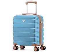 Flight Knight Underseat Cabin Suitcase 45x36x20cm | Free Hand Luggage for EasyJet & Wizz Air | Lightweight ABS Hard Shell with 8 Silent-Glide Spinner Wheels | Max Space Travel Bag