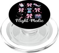 Flight Medic Flight Nurse Paramedic Girl Mom Coquette Bow PopSockets PopGrip for MagSafe