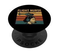 Flight Nurse Helicopter Retro Nursing School Vintage Flying PopSockets Adhesive PopGrip