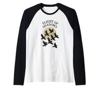 Flight of Shadows Flying Crows Raglan Baseball Tee